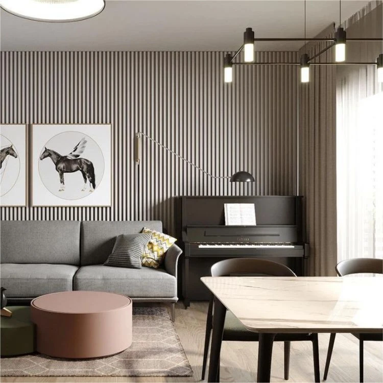 application of wood veneer wall panel 1